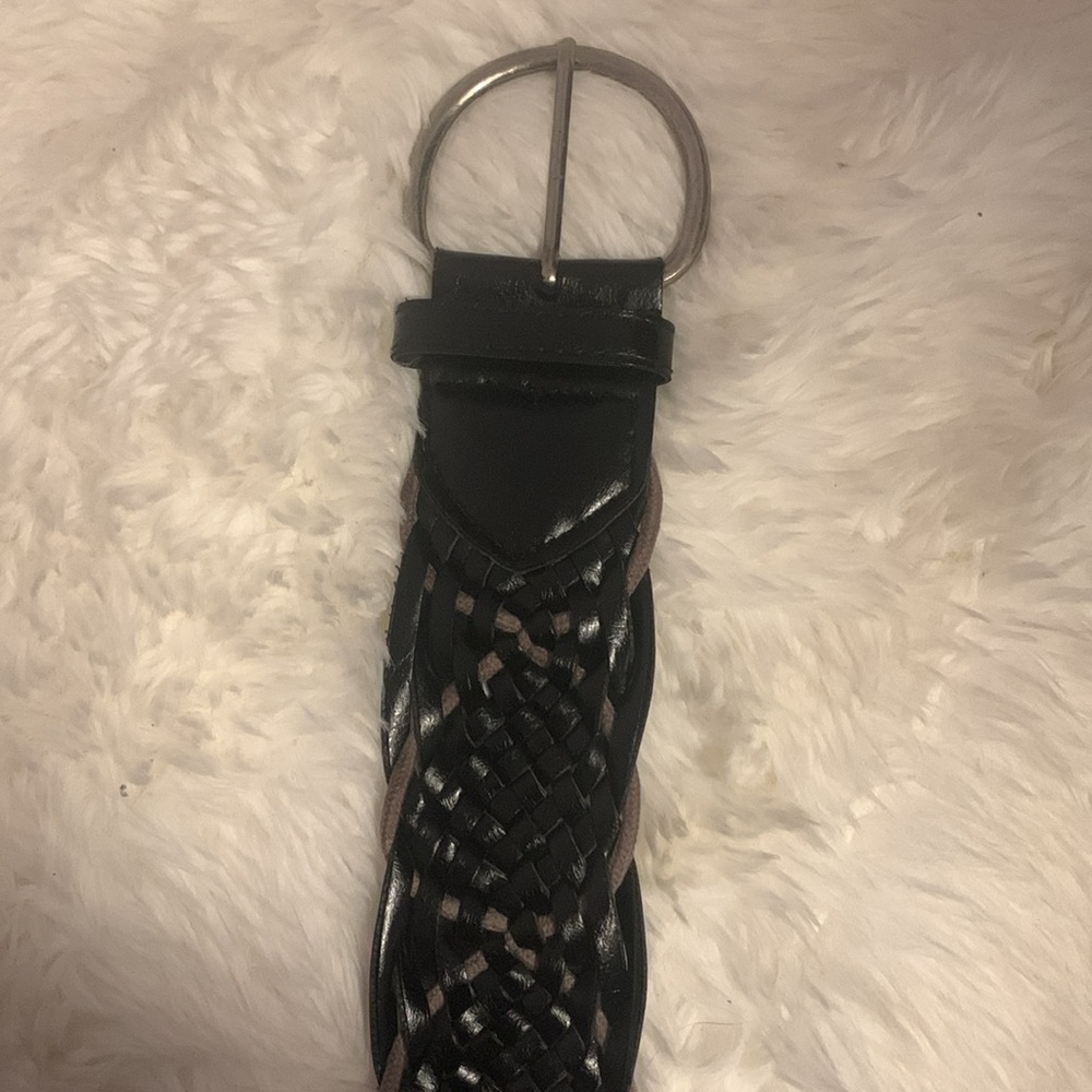 Black Leather Belt…..has a little bit of Grey in weave